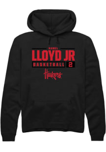 Ramel Lloyd Jr.  Rally Nebraska Cornhuskers Mens Black NIL Stacked Box Long Sleeve Hoodie