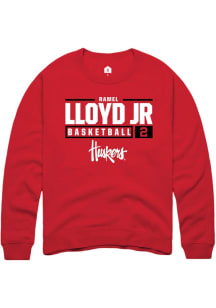 Ramel Lloyd Jr.  Rally Nebraska Cornhuskers Mens Red NIL Stacked Box Long Sleeve Crew Sweatshirt