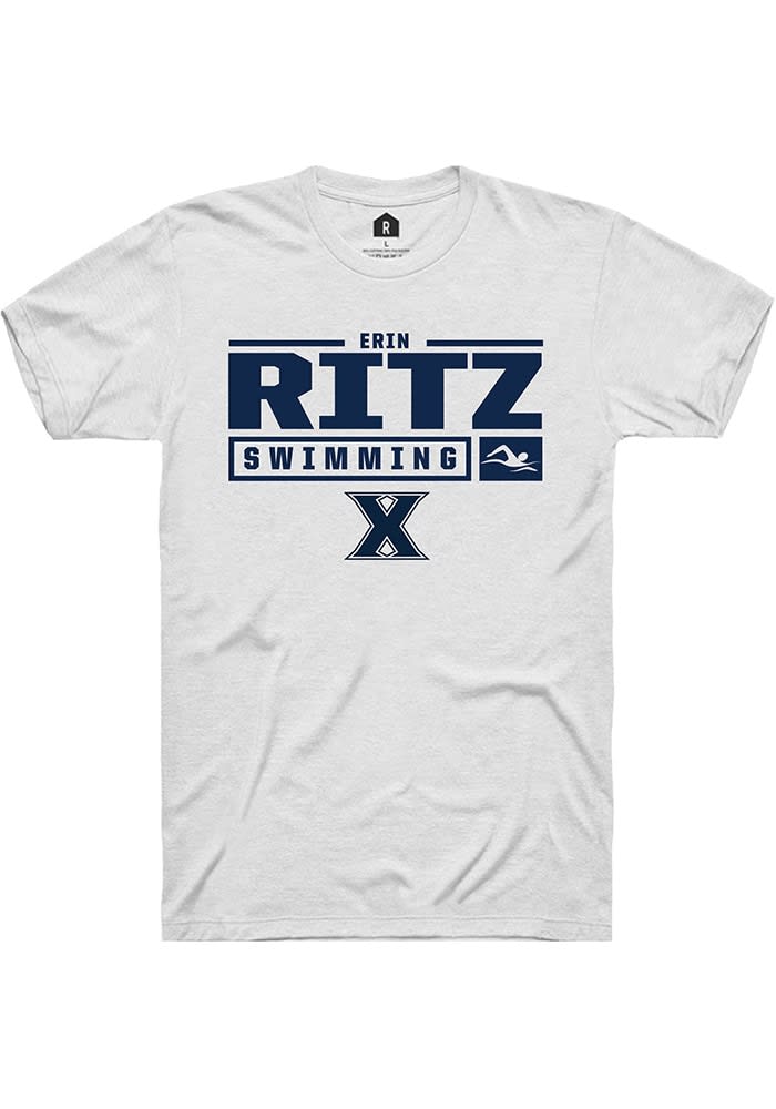 Erin Ritz Xavier Musketeers Rally WHITE NIL Stacked Box Short Sleeve T ...