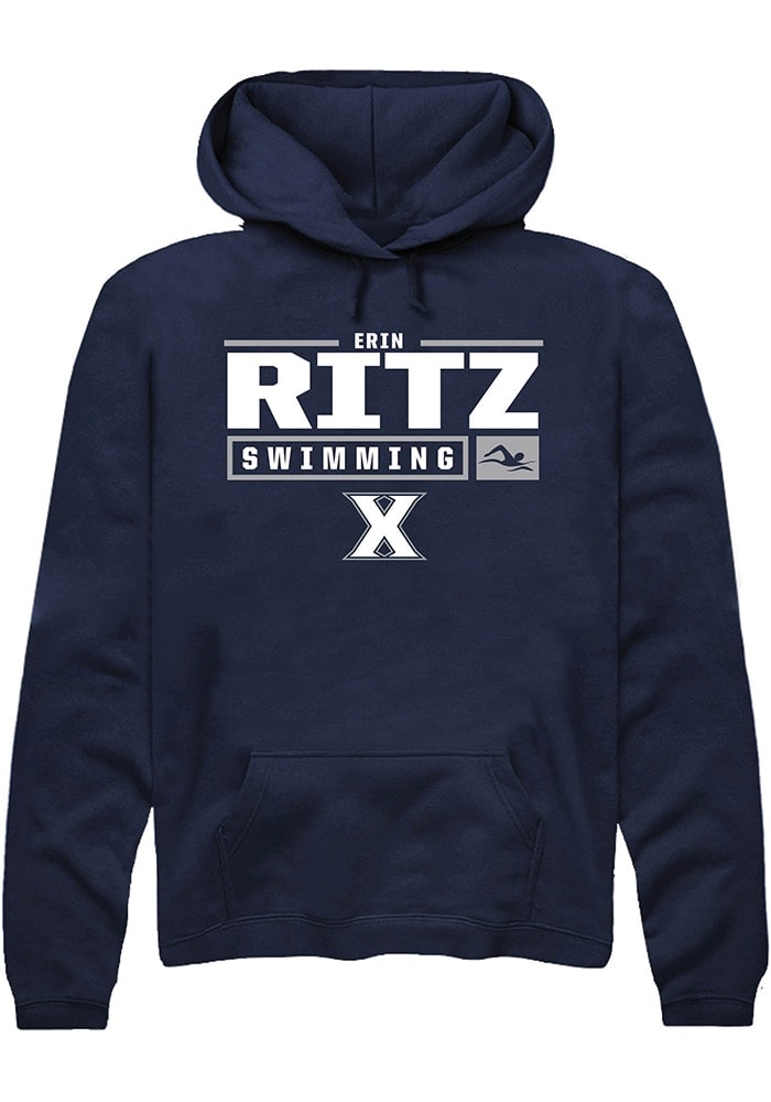 Erin Ritz Xavier Musketeers Mens NAVY NIL Stacked Box Hoodie - 247643408