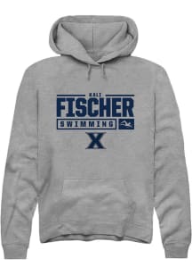 Kali Fischer  Rally Xavier Musketeers Mens Graphite NIL Stacked Box Long Sleeve Hoodie