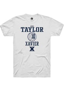 Anna Taylor  Xavier Musketeers White Rally NIL Sport Icon Short Sleeve T Shirt