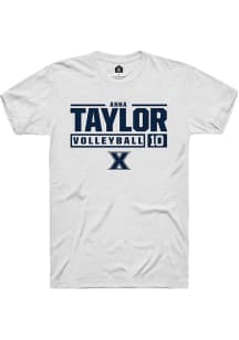 Anna Taylor  Xavier Musketeers White Rally NIL Stacked Box Short Sleeve T Shirt