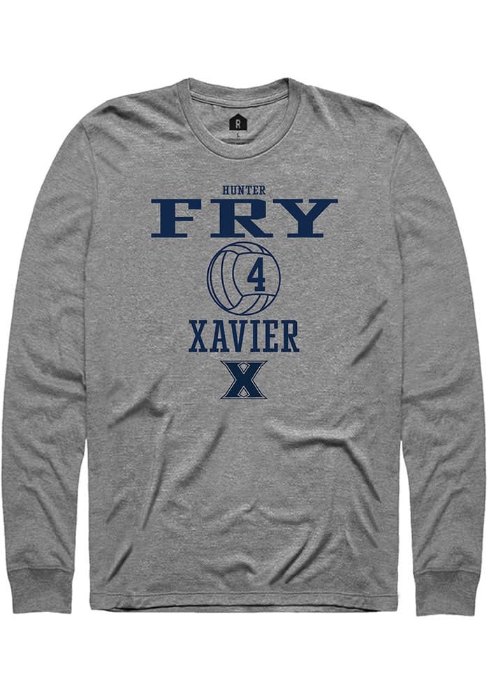 Hunter Fry  Xavier Musketeers Graphite Rally NIL Sport Icon Long Sleeve T Shirt