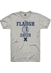 Logan Flaugh  Xavier Musketeers Ash Rally NIL Sport Icon Short Sleeve T Shirt