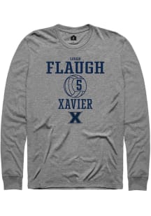 Logan Flaugh  Xavier Musketeers Grey Rally NIL Sport Icon Long Sleeve T Shirt