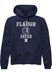 Logan Flaugh  Rally Xavier Musketeers Mens Navy Blue NIL Sport Icon Long Sleeve Hoodie