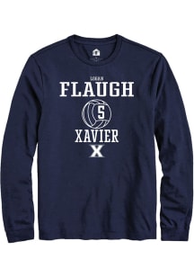 Logan Flaugh  Xavier Musketeers Navy Blue Rally NIL Sport Icon Long Sleeve T Shirt