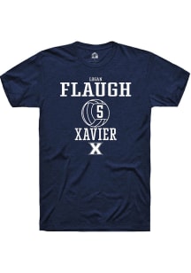 Logan Flaugh  Xavier Musketeers Navy Blue Rally NIL Sport Icon Short Sleeve T Shirt