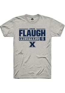 Logan Flaugh  Xavier Musketeers Ash Rally NIL Stacked Box Short Sleeve T Shirt