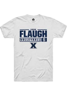Logan Flaugh  Xavier Musketeers White Rally NIL Stacked Box Short Sleeve T Shirt