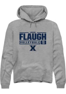 Logan Flaugh  Rally Xavier Musketeers Mens Graphite NIL Stacked Box Long Sleeve Hoodie