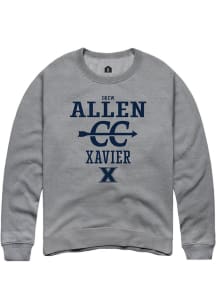 Drew Allen  Rally Xavier Musketeers Mens Grey NIL Sport Icon Long Sleeve Crew Sweatshirt