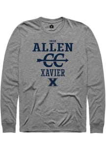 Drew Allen  Xavier Musketeers Grey Rally NIL Sport Icon Long Sleeve T Shirt