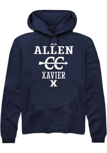 Drew Allen  Rally Xavier Musketeers Mens Navy Blue NIL Sport Icon Long Sleeve Hoodie