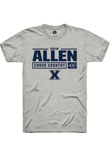 Drew Allen  Xavier Musketeers Ash Rally NIL Stacked Box Short Sleeve T Shirt