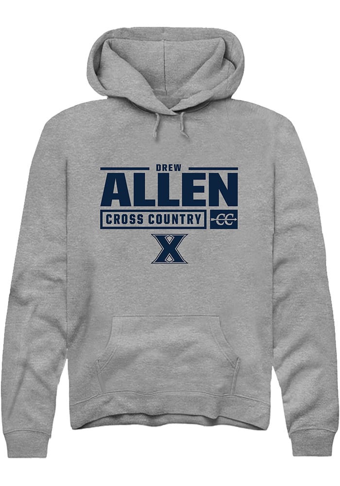 Drew Allen  Rally Xavier Musketeers Mens Graphite NIL Stacked Box Long Sleeve Hoodie