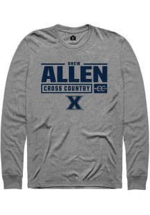 Drew Allen  Xavier Musketeers Grey Rally NIL Stacked Box Long Sleeve T Shirt