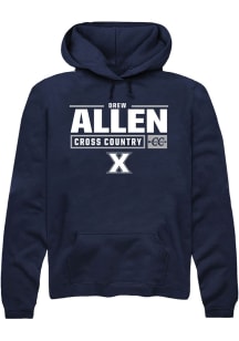 Drew Allen  Rally Xavier Musketeers Mens Navy Blue NIL Stacked Box Long Sleeve Hoodie