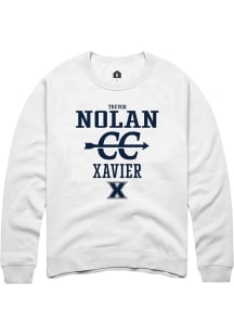 Trevor Nolan  Rally Xavier Musketeers Mens White NIL Sport Icon Long Sleeve Crew Sweatshirt