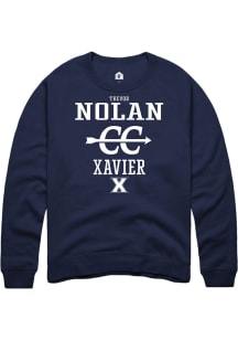 Trevor Nolan  Rally Xavier Musketeers Mens Navy Blue NIL Sport Icon Long Sleeve Crew Sweatshirt