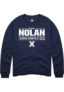 Trevor Nolan  Rally Xavier Musketeers Mens Navy Blue NIL Stacked Box Long Sleeve Crew Sweatshirt