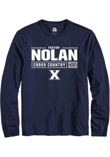 Trevor Nolan  Xavier Musketeers Navy Blue Rally NIL Stacked Box Long Sleeve T Shirt