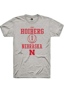 Samuel Hoiberg Ash Nebraska Cornhuskers NIL Sport Icon Short Sleeve T Shirt