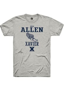 Drew Allen  Xavier Musketeers Ash Rally NIL Sport Icon Short Sleeve T Shirt