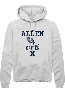 Drew Allen  Rally Xavier Musketeers Mens White NIL Sport Icon Track Long Sleeve Hoodie