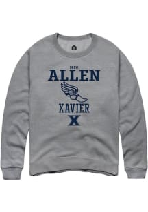 Drew Allen  Rally Xavier Musketeers Mens Graphite NIL Sport Icon Long Sleeve Crew Sweatshirt