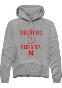 Samuel Hoiberg  Rally Nebraska Cornhuskers Mens Grey NIL Sport Icon Long Sleeve Hoodie