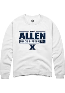 Drew Allen  Rally Xavier Musketeers Mens White NIL Stacked Box Track Long Sleeve Crew Sweatshirt