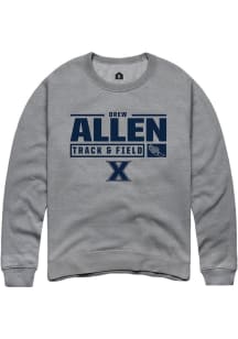 Drew Allen  Rally Xavier Musketeers Mens Graphite NIL Stacked Box Long Sleeve Crew Sweatshirt