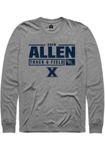 Drew Allen  Xavier Musketeers Graphite Rally NIL Stacked Box Long Sleeve T Shirt