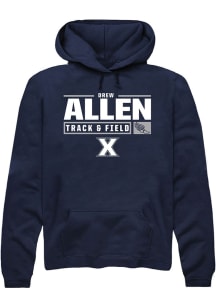 Drew Allen  Rally Xavier Musketeers Mens Navy Blue NIL Stacked Box Track Long Sleeve Hoodie