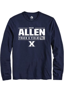 Drew Allen  Xavier Musketeers Navy Blue Rally NIL Stacked Box Long Sleeve T Shirt
