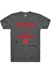 Samuel Hoiberg Dark Grey Nebraska Cornhuskers NIL Sport Icon Short Sleeve T Shirt