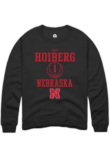 Samuel Hoiberg  Rally Nebraska Cornhuskers Mens Black NIL Sport Icon Long Sleeve Crew Sweatshirt