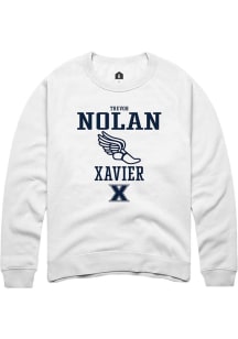 Trevor Nolan  Rally Xavier Musketeers Mens White NIL Sport Icon Track Long Sleeve Crew Sweatshir..