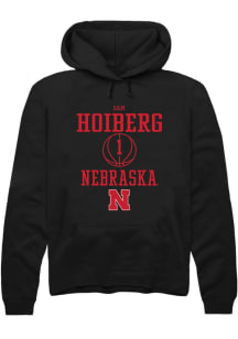 Samuel Hoiberg  Rally Nebraska Cornhuskers Mens Black NIL Sport Icon Long Sleeve Hoodie