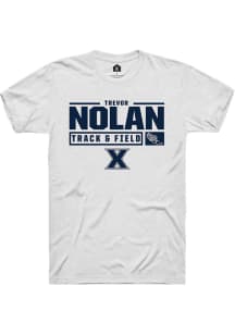 Trevor Nolan  Xavier Musketeers White Rally NIL Stacked Box Track Short Sleeve T Shirt