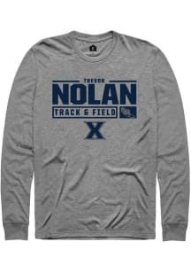 Trevor Nolan  Xavier Musketeers Graphite Rally NIL Stacked Box Long Sleeve T Shirt