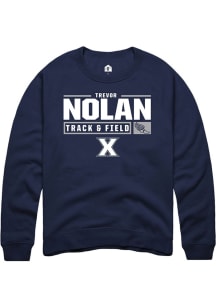 Trevor Nolan  Rally Xavier Musketeers Mens Navy Blue NIL Stacked Box Track Long Sleeve Crew Swea..