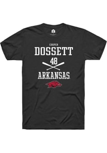 Cooper Dossett  Arkansas Razorbacks Black Rally NIL Sport Icon Short Sleeve T Shirt