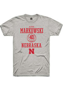 Alexis Markowski  Nebraska Cornhuskers Ash Rally NIL Sport Icon Short Sleeve T Shirt