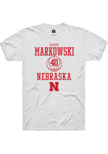 Alexis Markowski  Nebraska Cornhuskers White Rally NIL Sport Icon Short Sleeve T Shirt