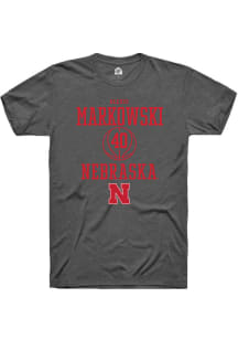 Alexis Markowski  Nebraska Cornhuskers Dark Grey Rally NIL Sport Icon Short Sleeve T Shirt
