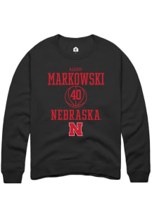 Alexis Markowski Rally Mens Black Nebraska Cornhuskers NIL Sport Icon Crew Sweatshirt