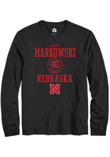 Alexis Markowski  Nebraska Cornhuskers Black Rally NIL Sport Icon Long Sleeve T Shirt